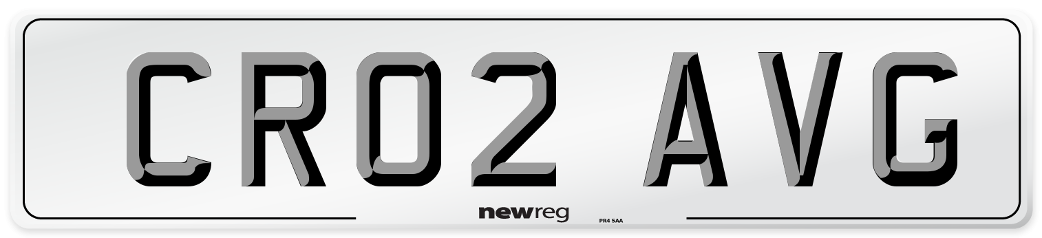 CR02 AVG Number Plate from New Reg
